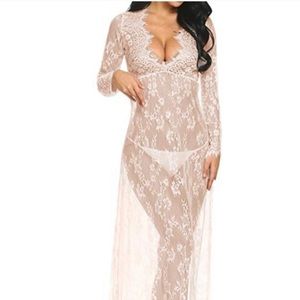 Sheer lace maternity dress